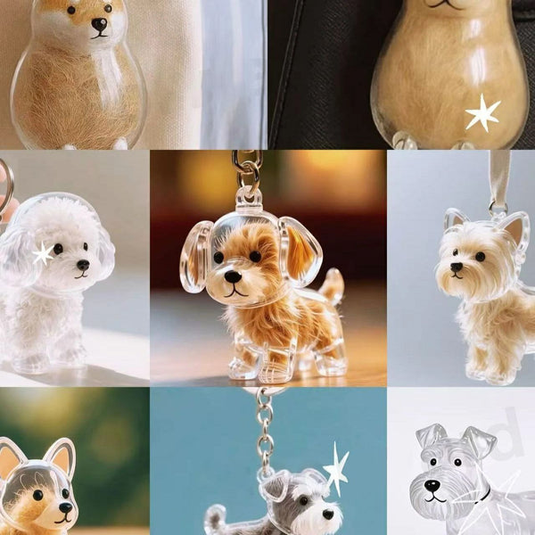 Dog Hair Fur Keepsake Collector Keychain Memory Capsule Ornament