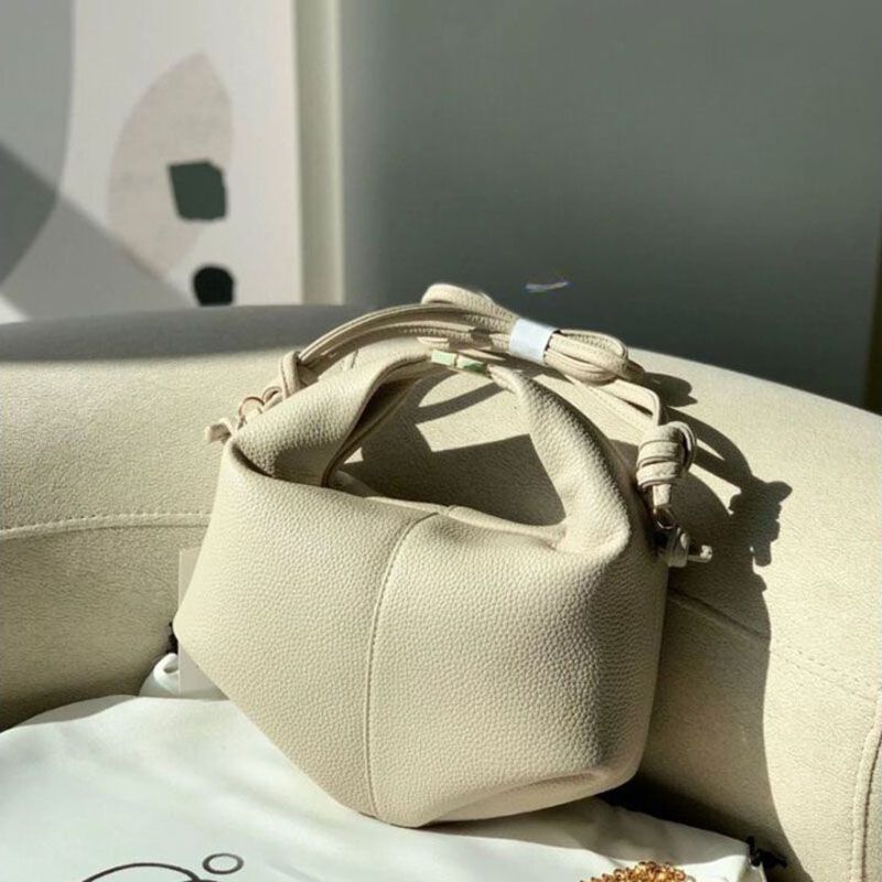 Designer Editon Grained Texured Taupe Crossbody Handbag