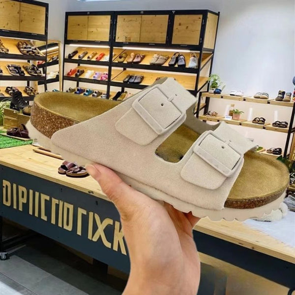Chunky Buckle Straps Soft Footbed Slides Sandals