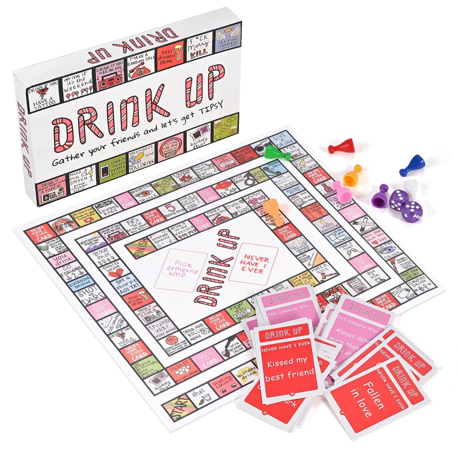 Tipsy Land Candy Land Gathering Night Drinking Party Board Game