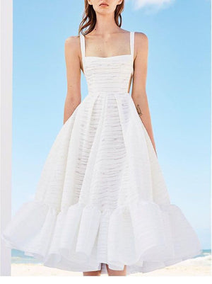 White peplum hem clearance dress