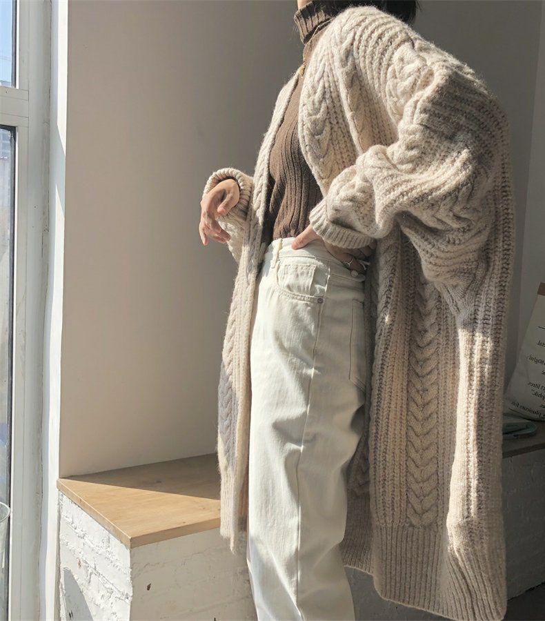Chunky Twisted Long Cardigan Sweater Coat