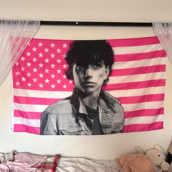 Custom Pink American Grande Flag Tapestry