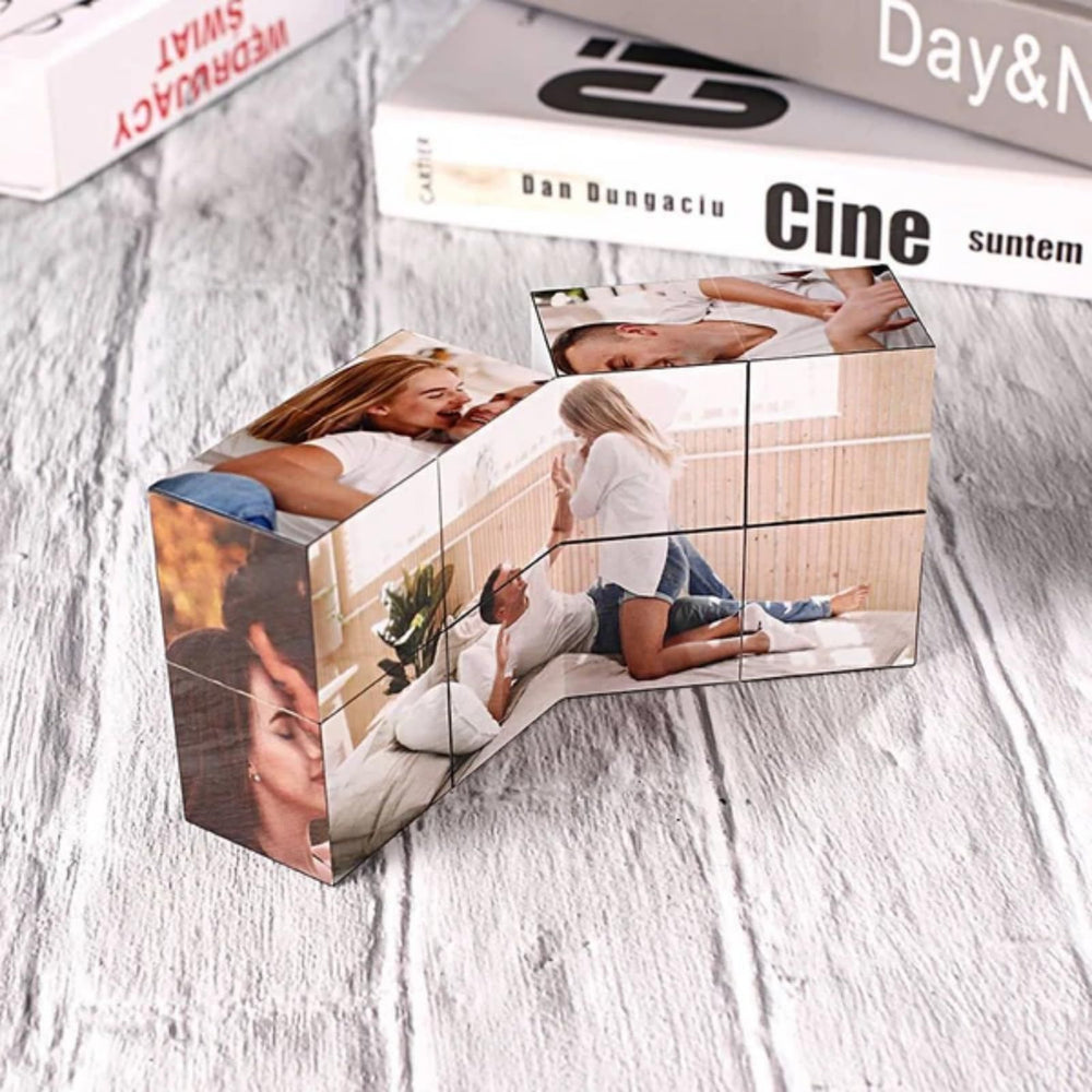 Personalized Foldable 3d Rotating Photo Cubes Puzzle For Pictures