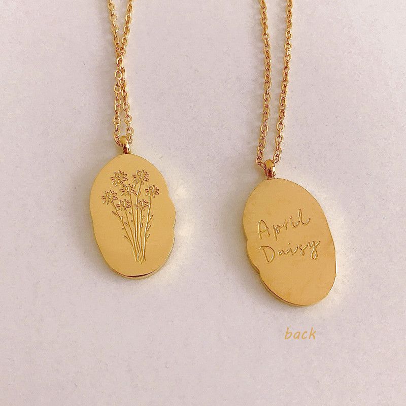 Sweet Lucky Birth Month Flower Necklace For Birthday Gift