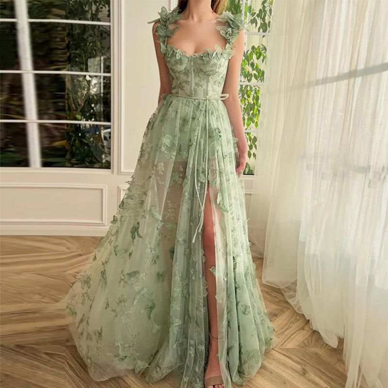 Aesthetic Green Fairy Enchanted Garden Themed Flowy Flower Graduation Dresses Crochet Butterly Embroidered Tulle Formal Prom Dress High Slit Sweet Sixteen Ball Gown Matosh Formal Sweet 16 Dresses sunifty Aesthetic Green Fairy Enchanted Garden Themed Flowy Flower Graduation Dresses Crochet Butterly Embroidered Tulle Formal Prom Dress High Slit Sweet Sixteen Ball Gown Matosh Formal Sweet 16 Dresses sunifty