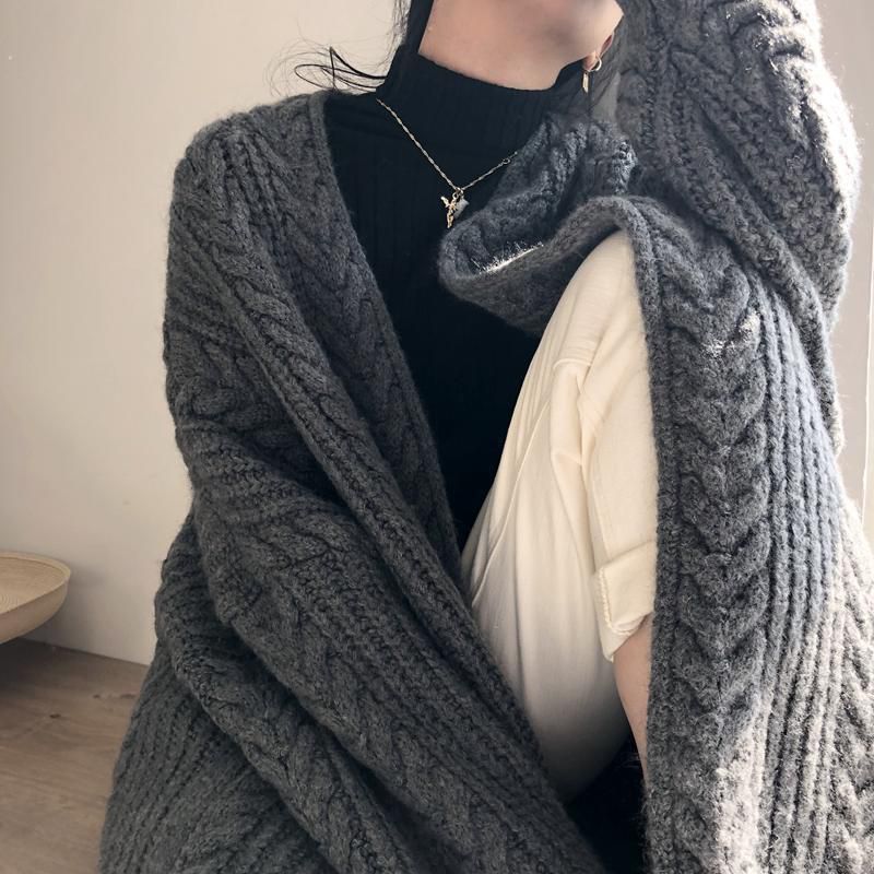 Chunky Twisted Long Cardigan Sweater Coat