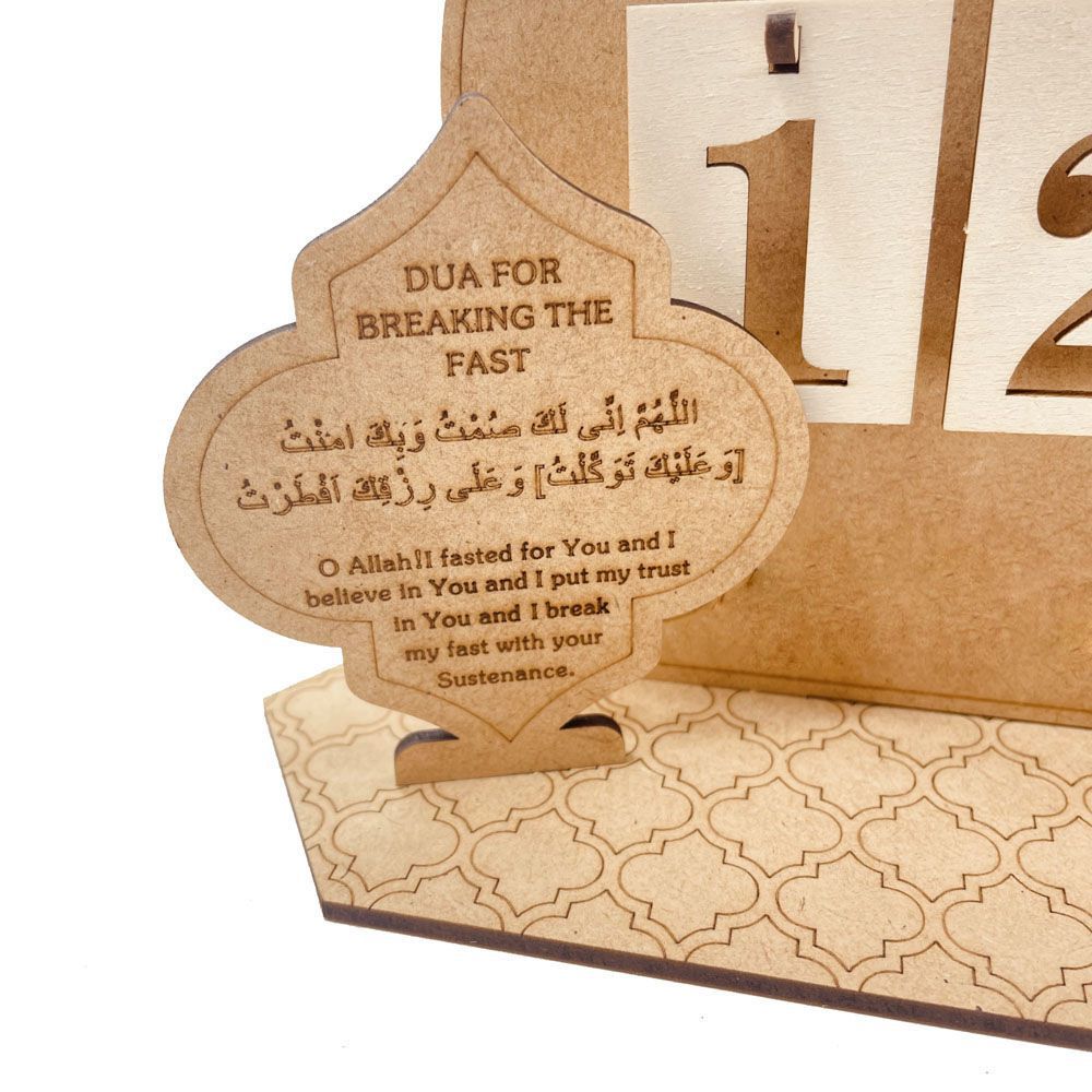 Handmade Engraved Wooden Countdown Calendar Table Decor