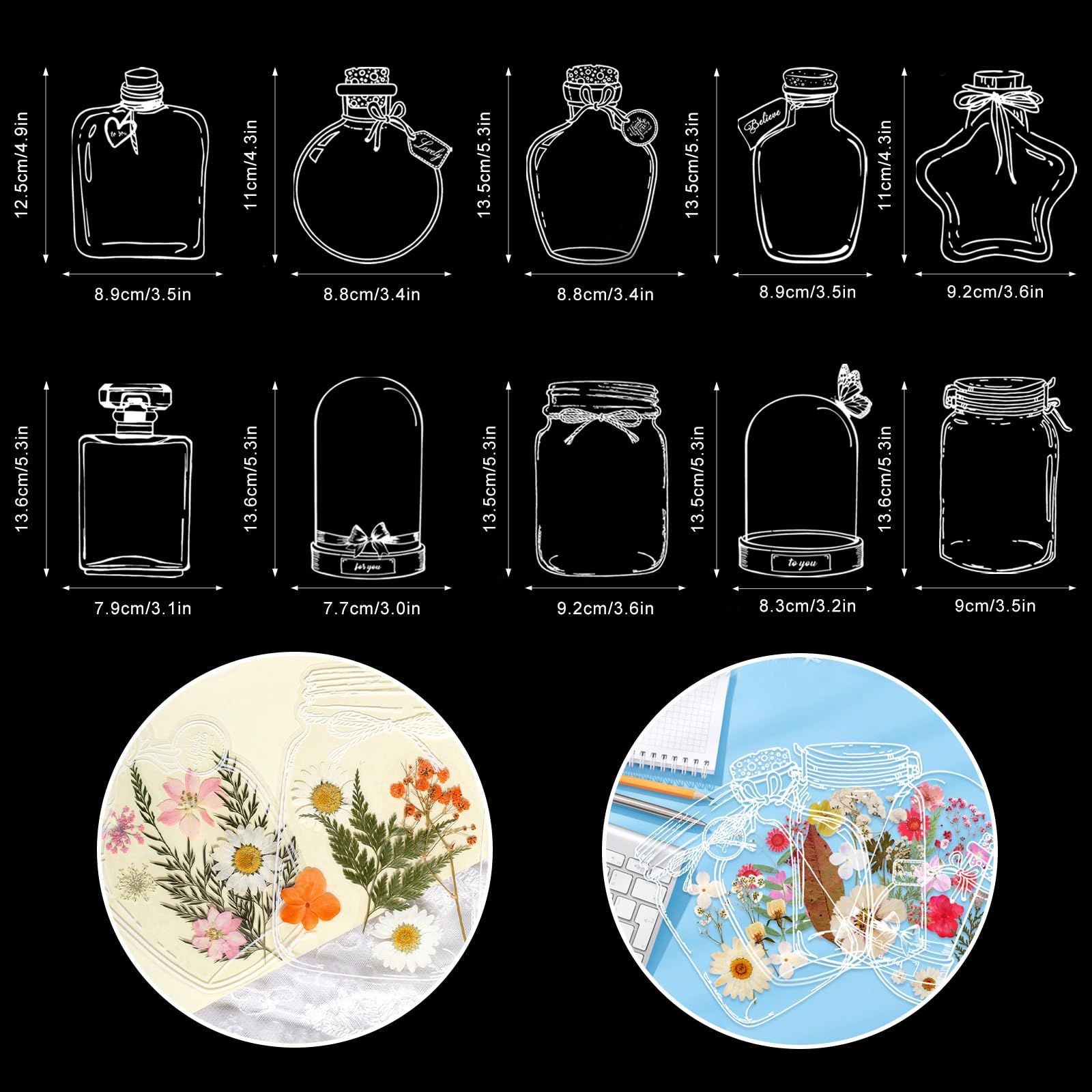 DIY Seasonal Clear Flower Bookmarks Stickers