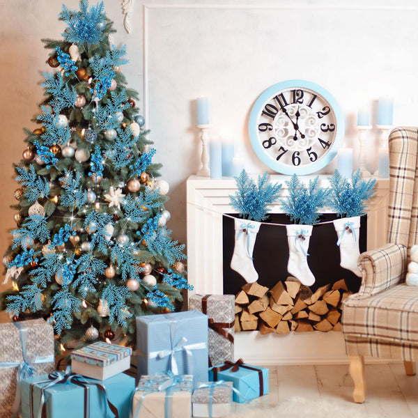 Glitter Rose Gold Christmas Tree Decorations Ornaments