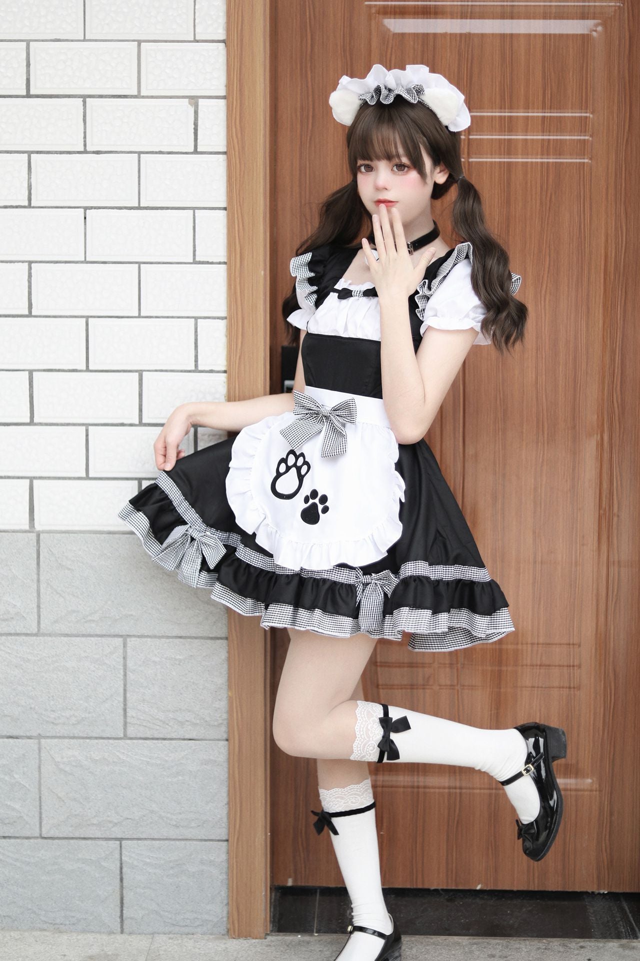 Paw Ruffle French Sissy Maid Costume Cosplay Dress