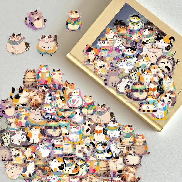 Aesthetic Waterproof Kitten Stickers Junk Collagen Diary Journal
