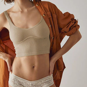Women Ribbed Fitted Seemless Coset Crop Tank Tops Sleeveless Stretchy Cami Vests