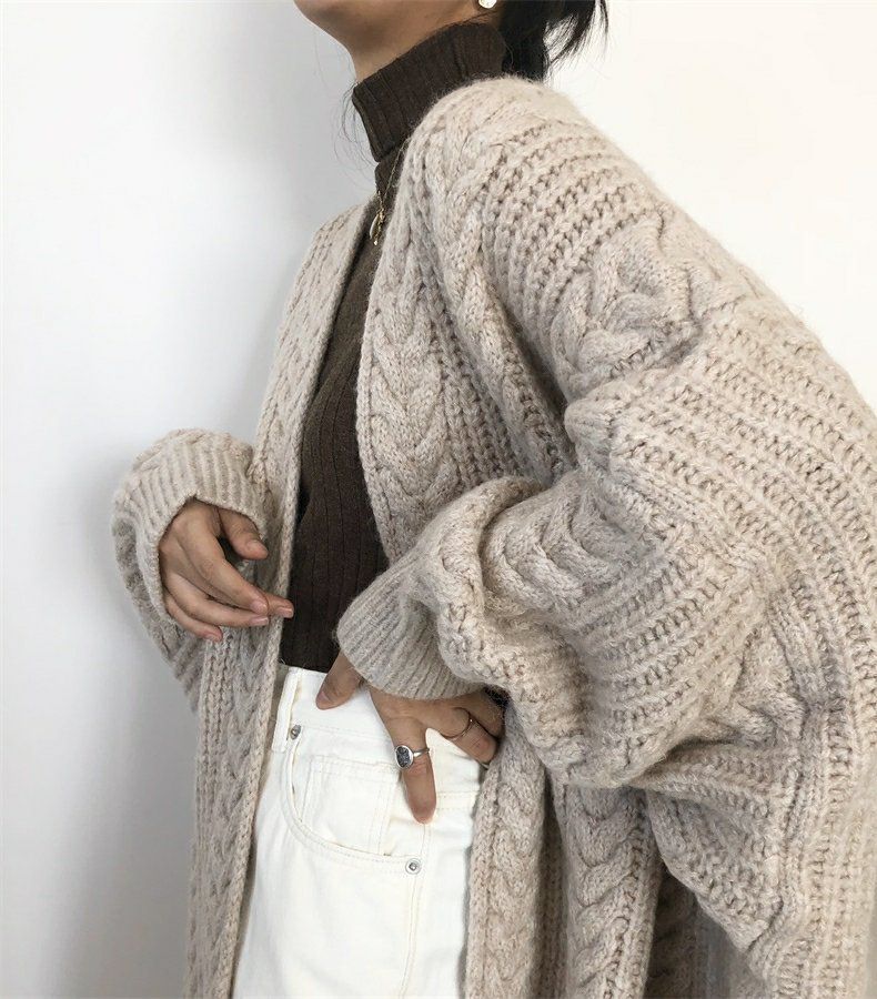 Chunky Twisted Long Cardigan Sweater Coat