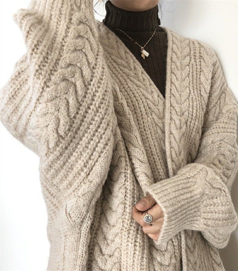 Chunky Twisted Long Cardigan Sweater Coat