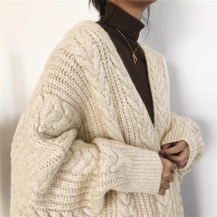 Chunky Twisted Long Cardigan Sweater Coat