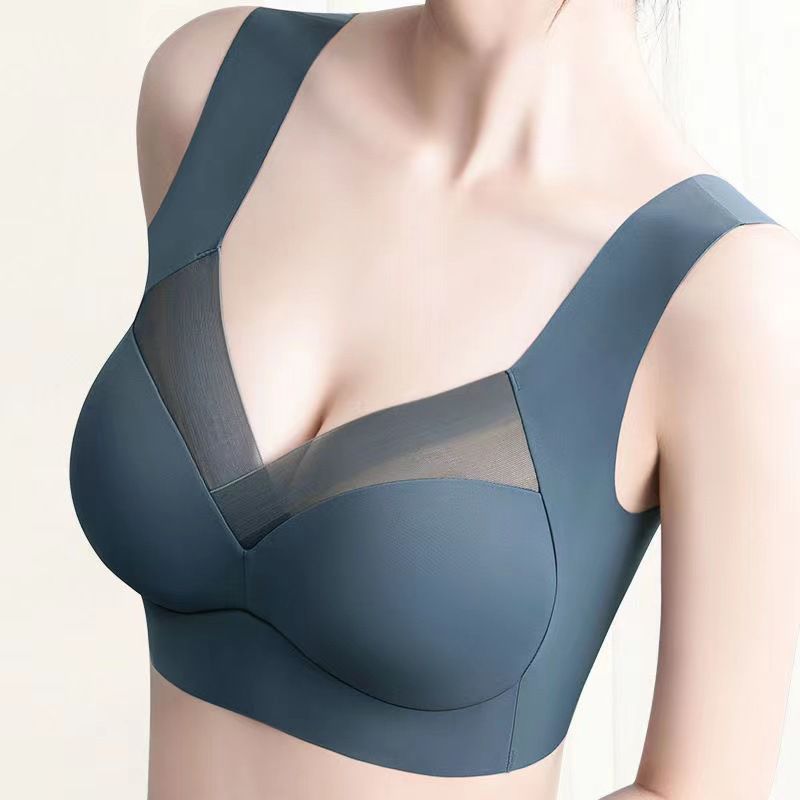 Supportive Sports Athletic Block Mesh Bras For Large Heavy Breasts