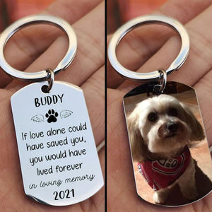 Double Personalized Photo keychain With Name For Family