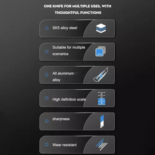 6 in 1 Multifunctional Measure Stainless Steel Knife