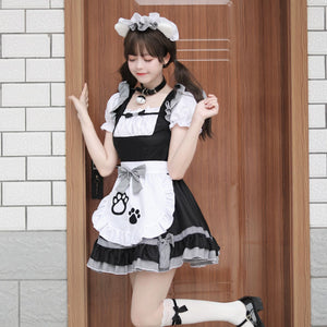 Paw Ruffle French Sissy Maid Costume Cosplay Dress