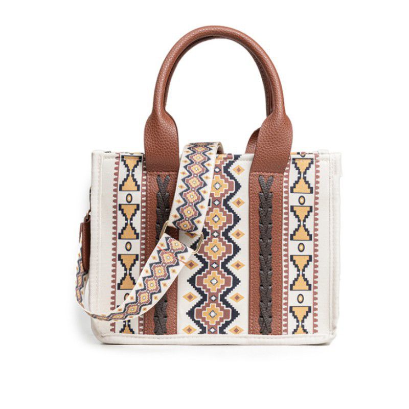 Boho Southwestern Print Crossbody Canvas Tote Bag