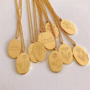Sweet Lucky Birth Month Flower Necklace For Birthday Gift
