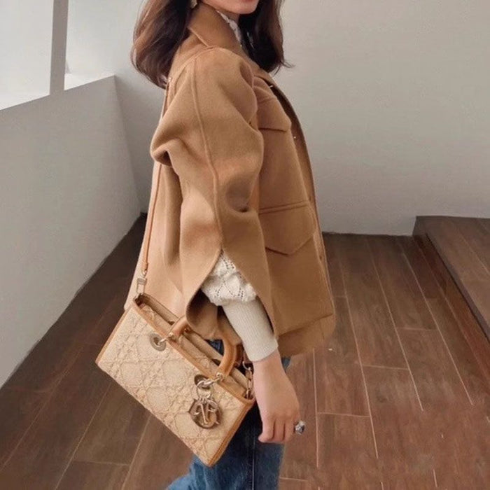 0401~Double Breasted Wool DODGE Coat With Flap Pockets
