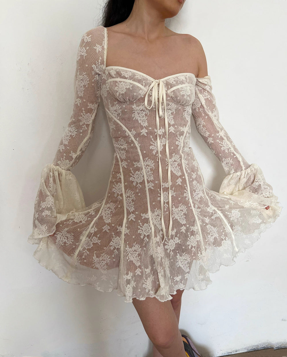 knee length dresses for ladies House Of CB Analissa Vintage Lace Corset Dress