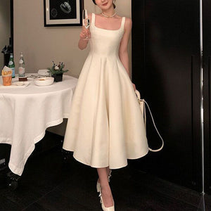 Classic Retro A Line White Bachelorette Dress For Bridesmaid Party