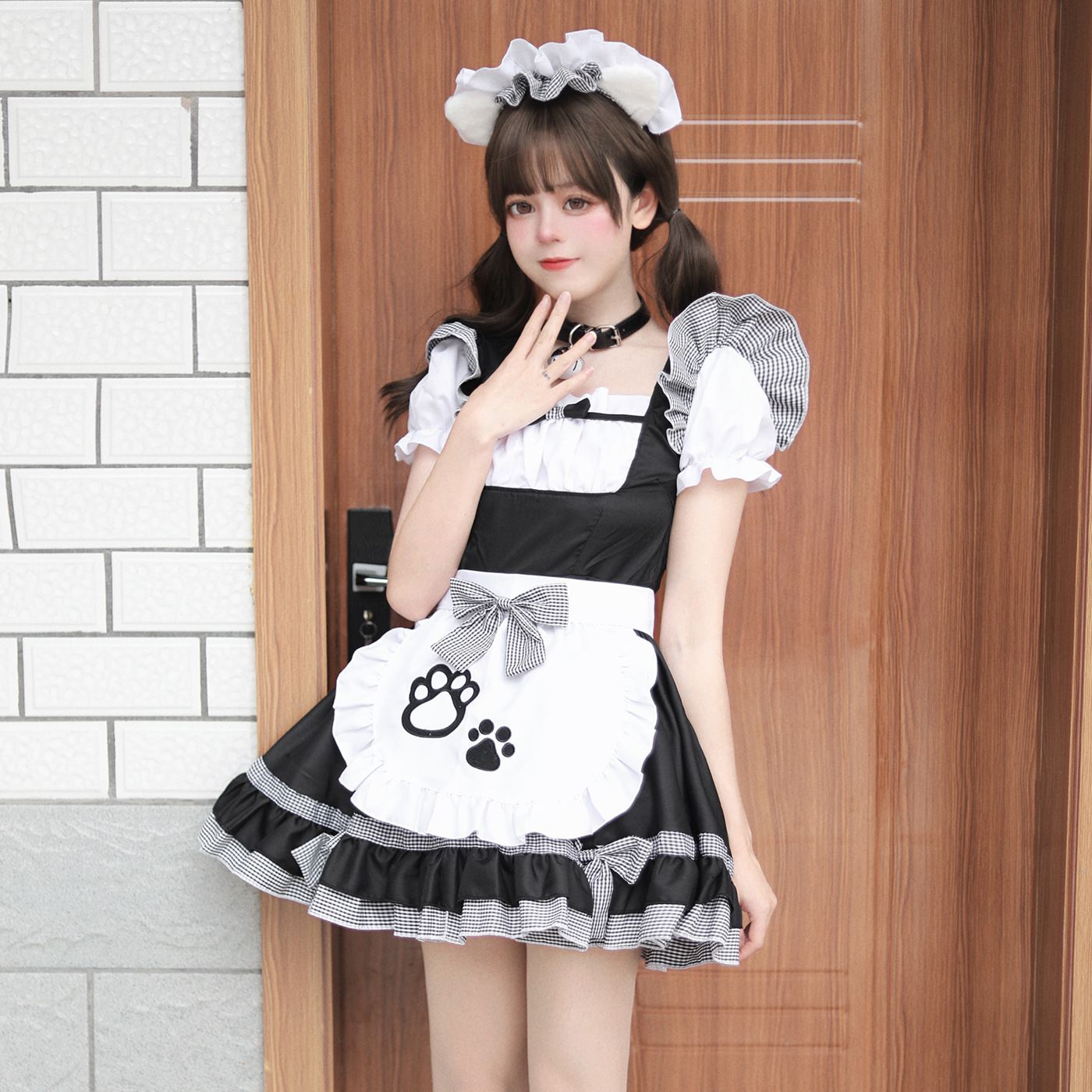 Paw Ruffle French Sissy Maid Costume Cosplay Dress