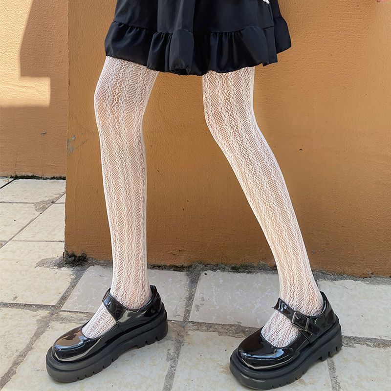 J Fashion Ribbed Embossed Hearts Sweet Lolita Tights Pantyhose