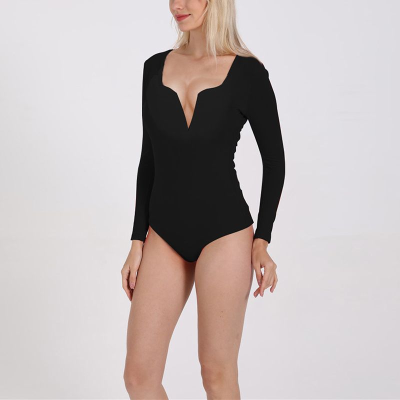 Snap Ribbed High Leg Long Sleeve Bodysuit