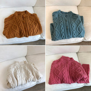 Tailored Fit Twist Braid Sweater Cable Knit Button Through Cardigan
