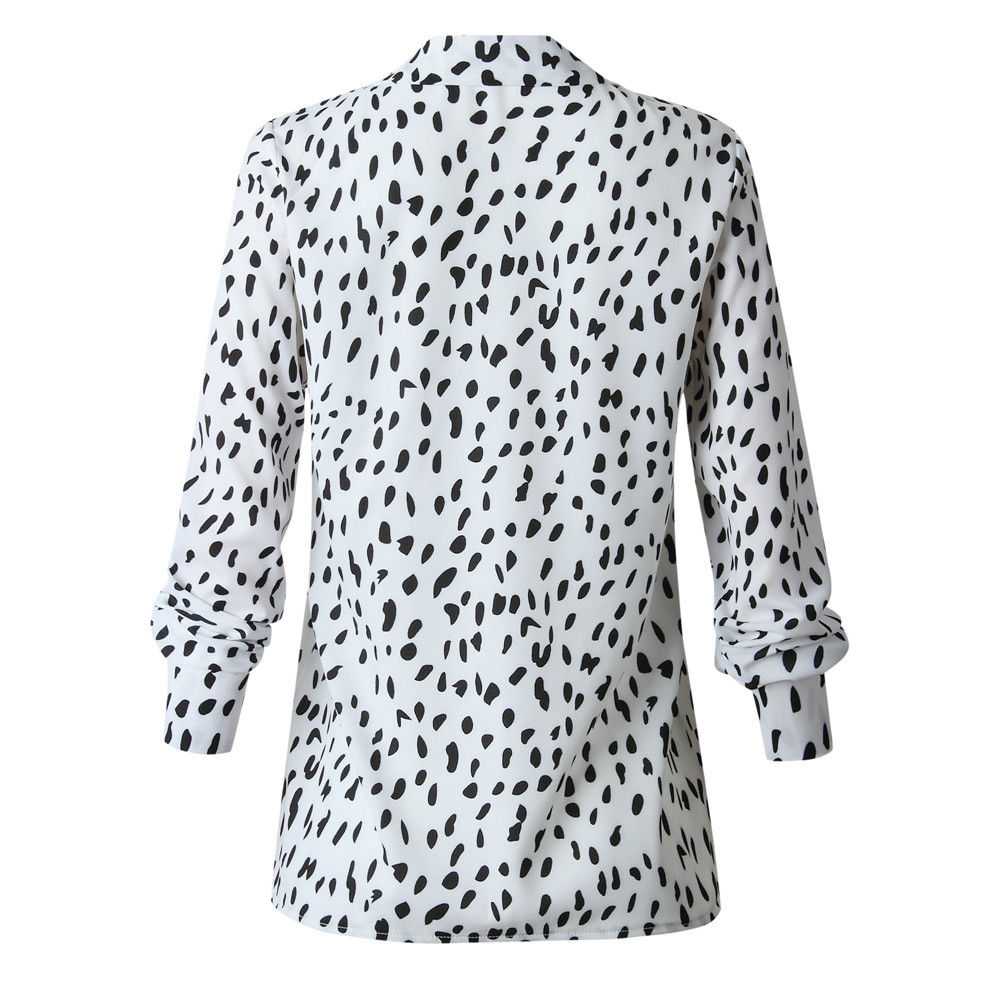 Oversized Retro Long Sleeve Leopard Print Button Up Shirt Womens