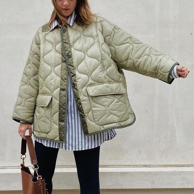 Oversized Fit Circular Quilted Padded Shell Puffer Jacket