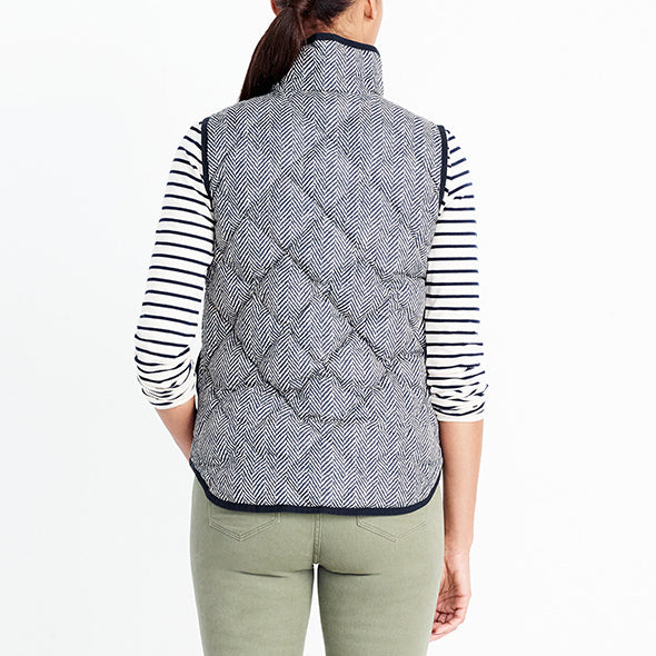 Vintage Womens Quilted Herringbone Puffer Vest