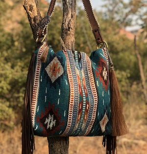 Bohemian Wave Colors Beach Wayuu Tote Mochila Canvas Bags
