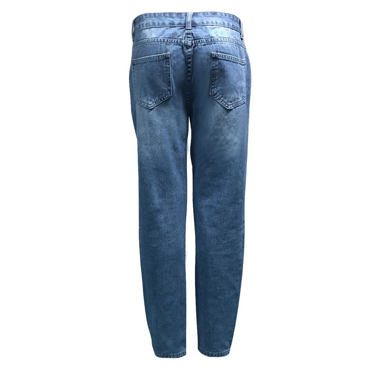 Fashionable Straight Slim Leg Ripped Jeans Distressed Leggings