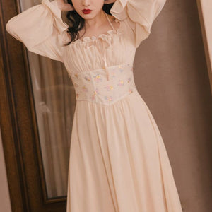 Boho Fairy Country Cottage Core Lolita Corset Gown Dress