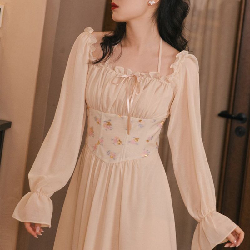 Boho Fairy Country Cottage Core Lolita Corset Gown Dress
