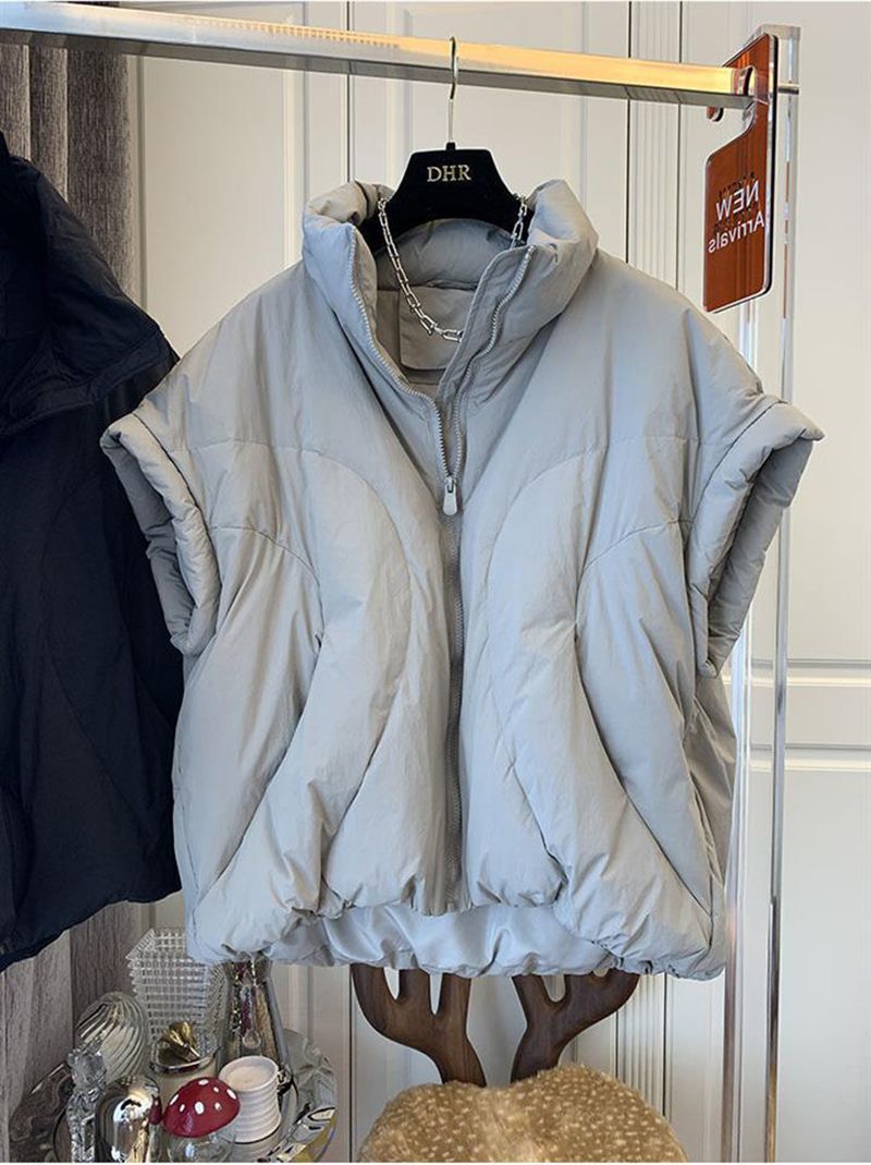 Oversized Puffy Sleeveless Puffer Jacket Winter Vest Outerwear Gilets