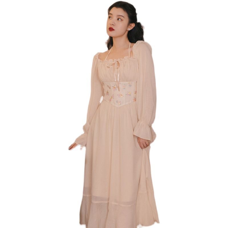 Boho Fairy Country Cottage Core Lolita Corset Gown Dress