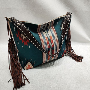 Bohemian Wave Colors Beach Wayuu Tote Mochila Canvas Bags