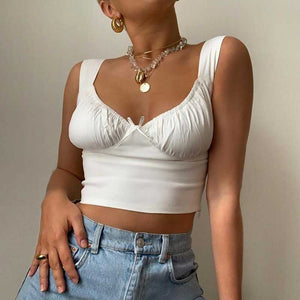 Anti-slip U Boat Neck Bow Knot Bust Shaping Bustier Tank Top Crop Top