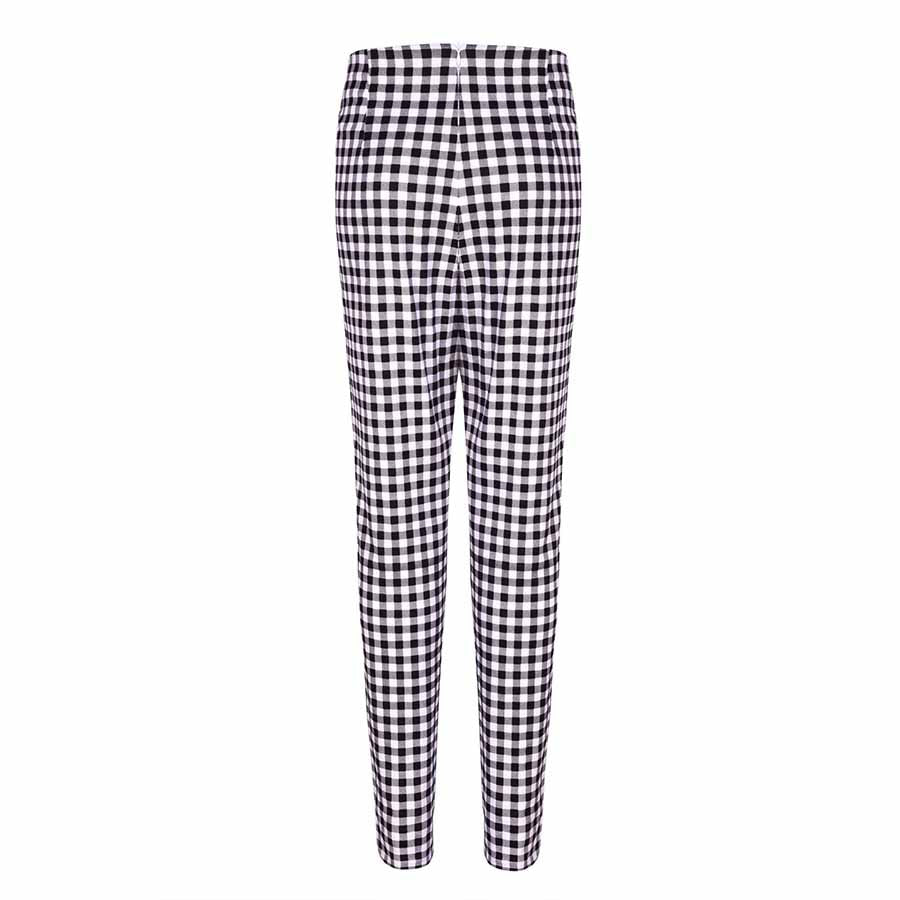 Classic Tummy Slimming Checked Trousers Stretch Skinny Pants