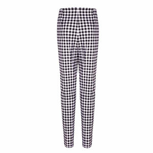 Classic Tummy Slimming Checked Trousers Stretch Skinny Pants
