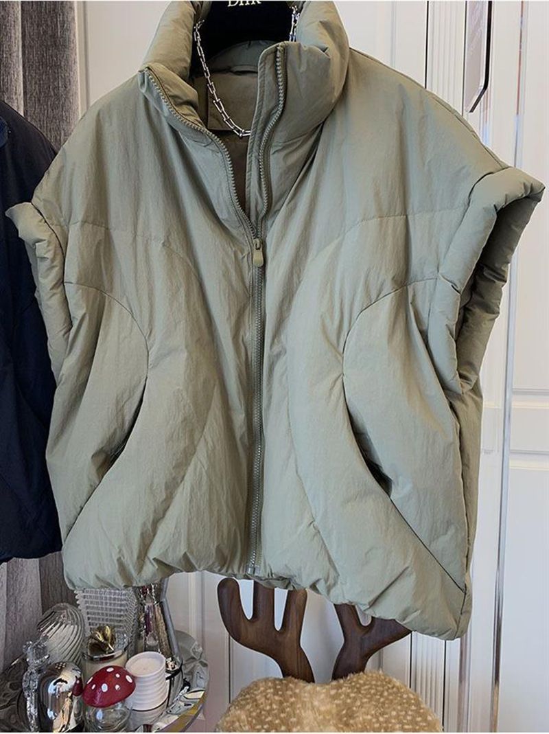 Oversized Puffy Sleeveless Puffer Jacket Winter Vest Outerwear Gilets