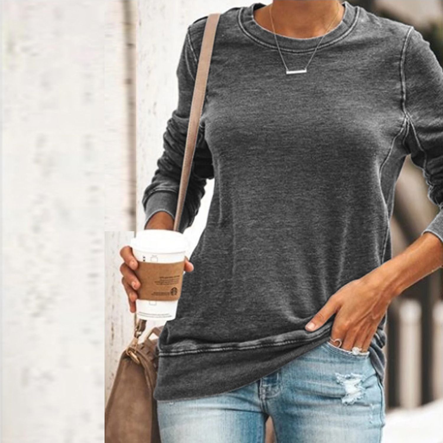 Sporty Women's Casual Crew Neck Sweatshirts