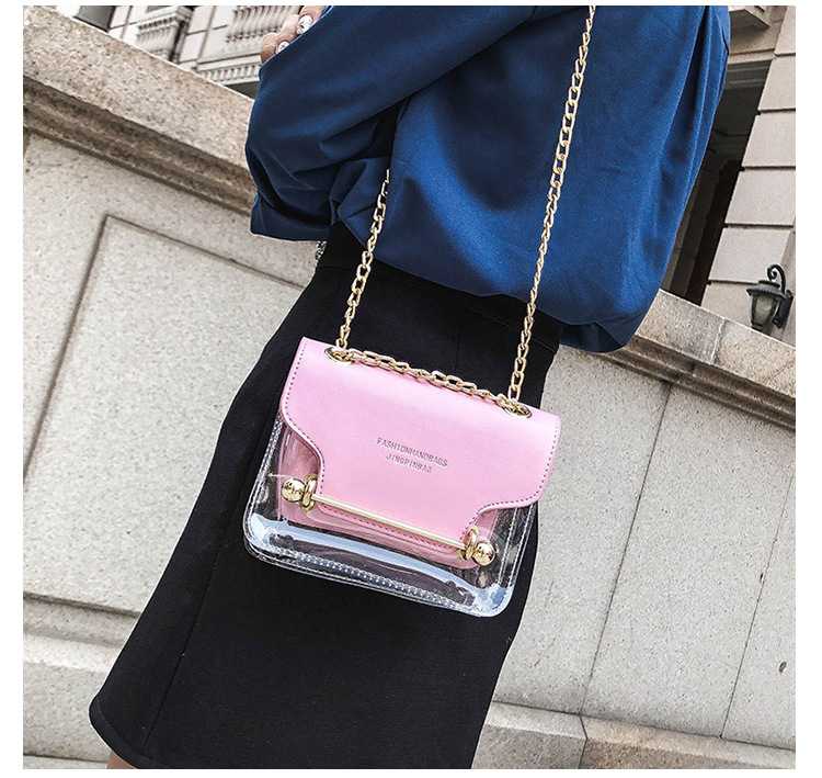 Embrossed Faux Leather Block Clear Handbags For Women