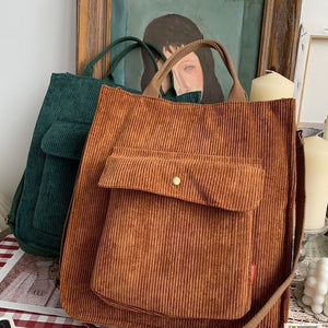 Rib Corduroy Mni Backpack Purse Crossbody Messenger Bag